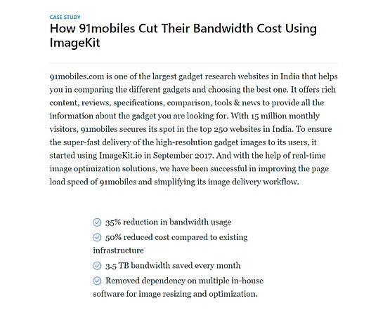 How 91mobiles Cut Their Bandwidth Cost Using ImageKit