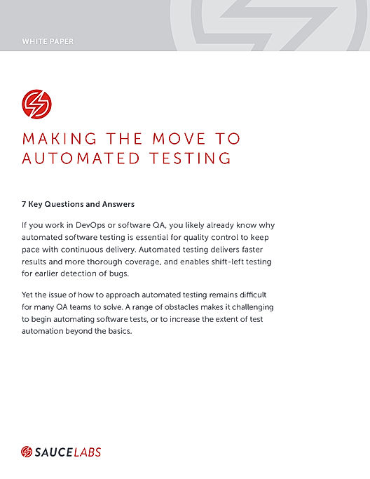Making the Move to Automated Testing
