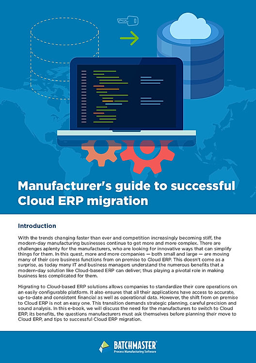 Manufacturer's guide to successful Cloud ERP migration