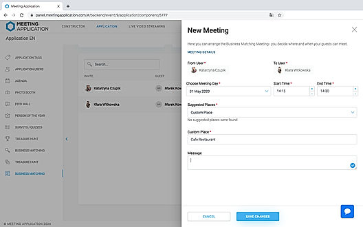 Create Business Meeting in The Meeting Application App