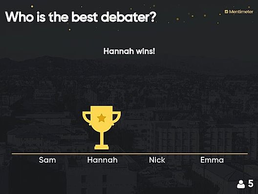 Vote for their favorite debator