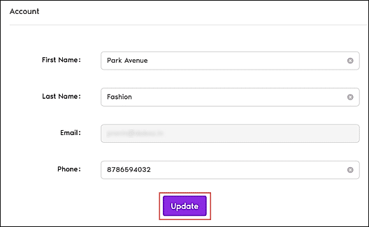 Manage Account Details