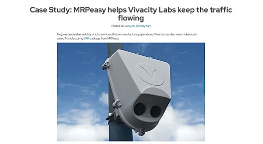 MRPeasy helps Vivacity Labs keep the traffic flowing