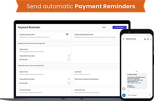 Payment reminders screenshot