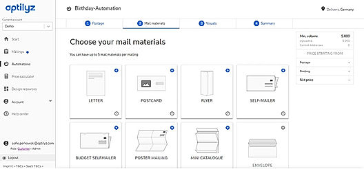 Mail Materials Selection