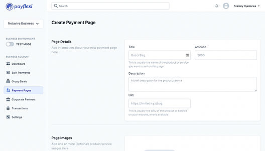 Create Payment Page