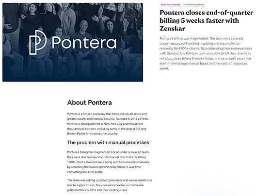 Pontera closes end-of-quarter billing 5 weeks faster with Zenskar