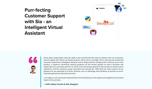 Purr-fecting Customer Support with Sia - an Intelligent Virtual Assistant