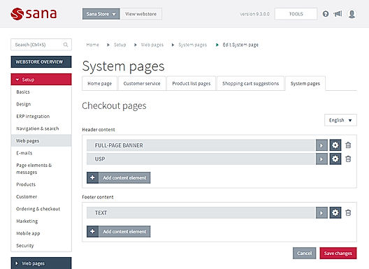 System pages