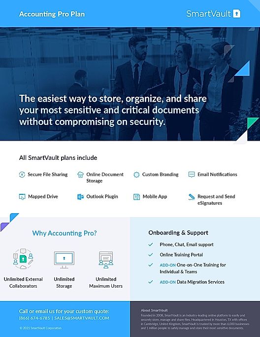 SmartVault Accounting Pro Plan One-Pager