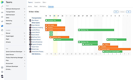 Space : Team Calendar screenshot