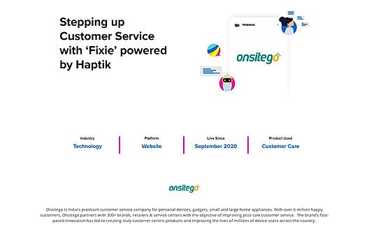 Stepping up Customer Service with ‘Fixie’ powered by Haptik