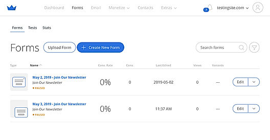 Forms Dashboard