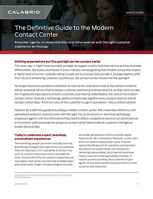 The Definitive Guide to the Modern Contact Center