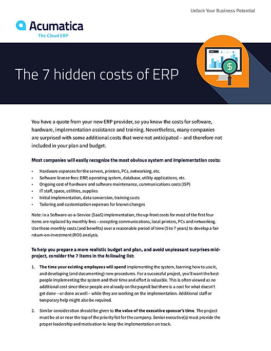 The 7 hidden costs of ERP