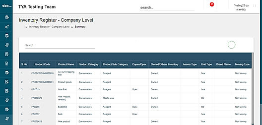 Inventory Register - Company Level screenshot