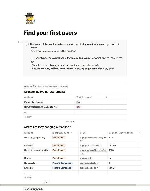 Find your first users