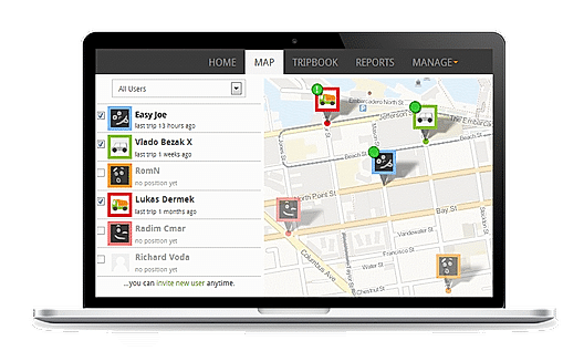 Real-time location tracking Screenshot