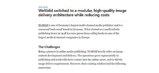 Weltbild switched to a modular, high-quality image delivery architecture while reducing costs