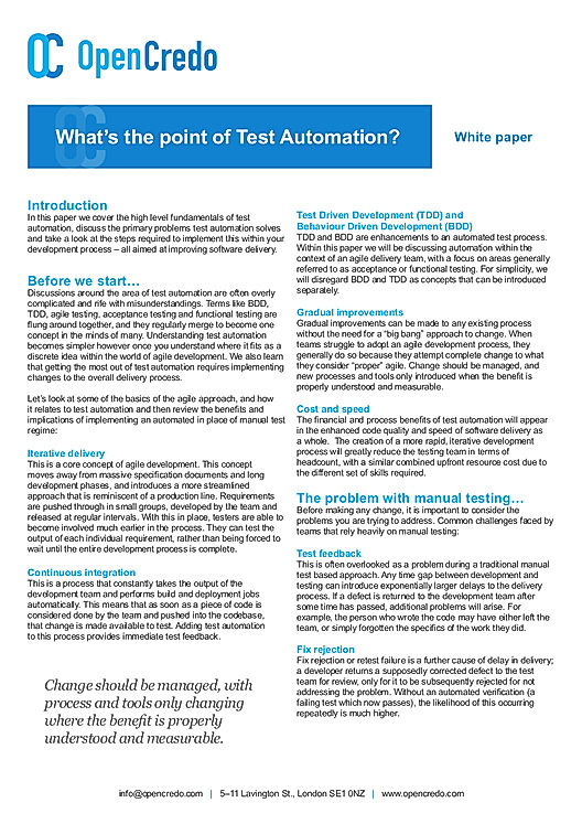 What’s the point of Test Automation?