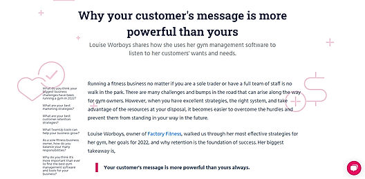 Why Customer's Message is more powerful for Fitness Business