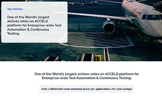 World’s largest airlines relies on ACCELQ for Enterprise-wide Test Automation & Continuous Testing