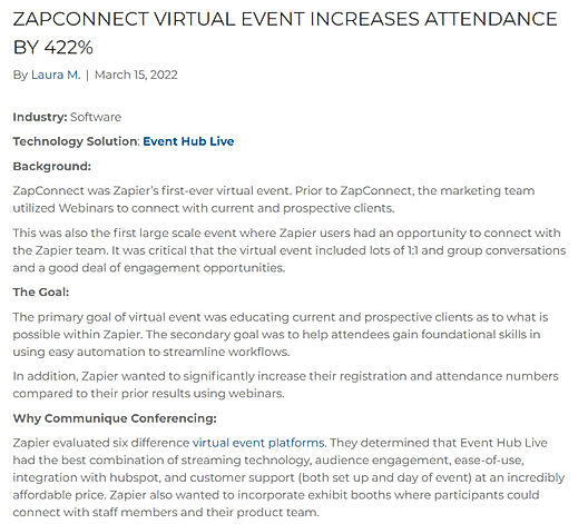 ZapConnect Virtual Event Increases Attendance by 422%