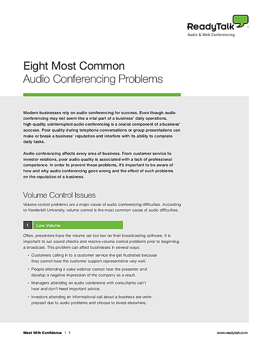 Eight Most Common Audio Conferencing Problems
