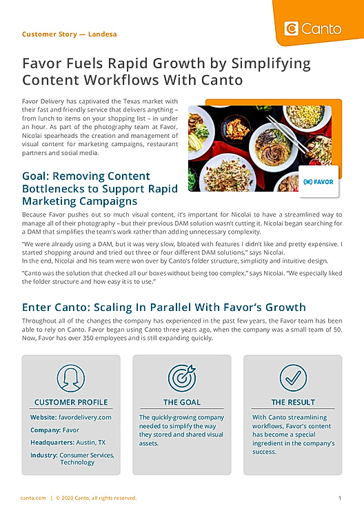 Favor Fuels Rapid Growth by Simplifying Content Workflows With Canto