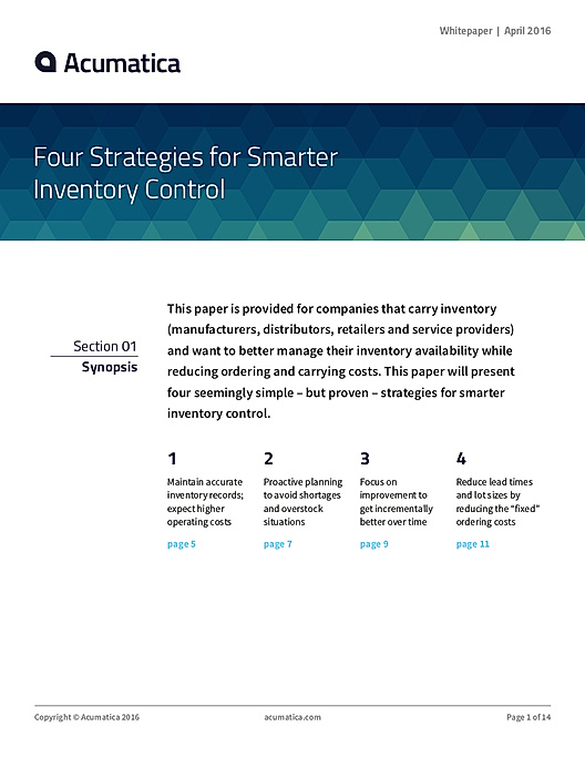 Four Strategies for Smarter Inventory Control