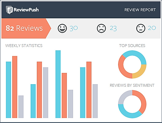 ReviewPush Demo - ReviewPush Weekly Dashboard at a Glance