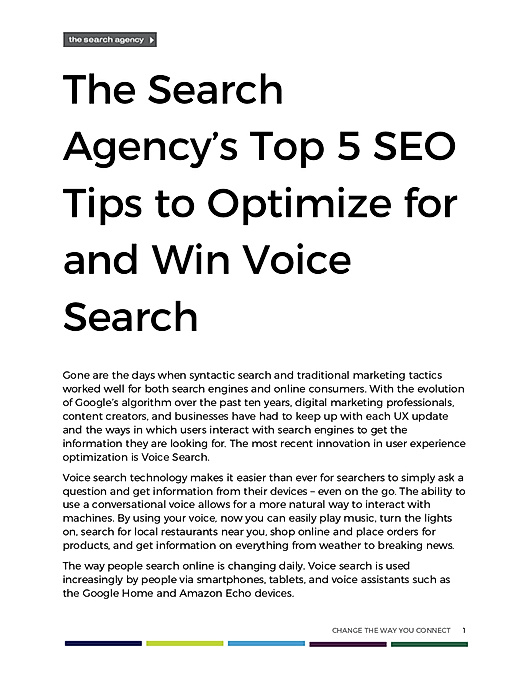 The Search Agency’s Top 5 SEO Tips to Optimize for and Win Voice Search