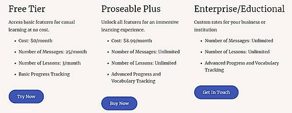 Proseable Pricing: Cost and Pricing plans