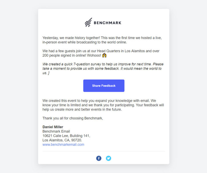 Benchmark Email Screenshots