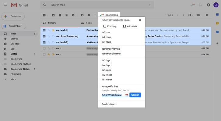 Boomerang for Gmail Screenshots