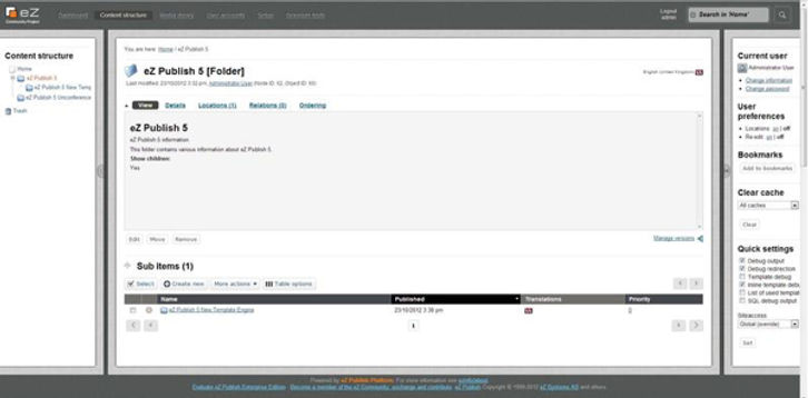 eZ Platform Enterprise Edition Screenshots