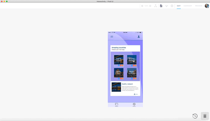 Fluid UI Screenshots