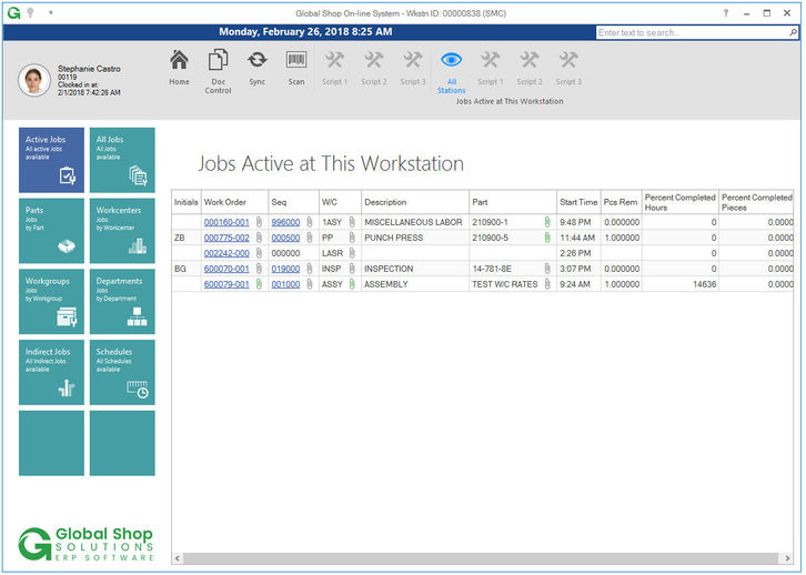 Global Shop Solutions ERP Screenshots
