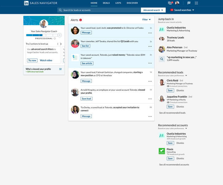 LinkedIn Sales Navigator Screenshots