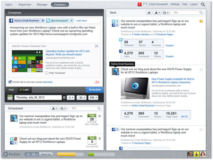 Lithium Social Media Management Screenshots