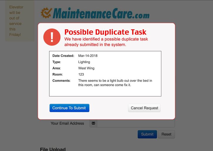 Maintenance Care Screenshots