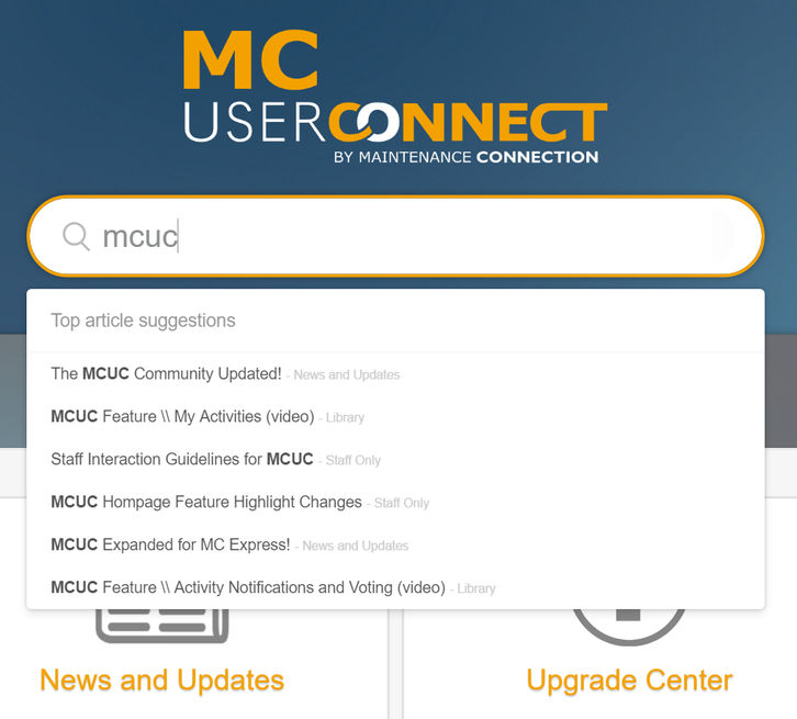 Maintenance Connection Screenshots
