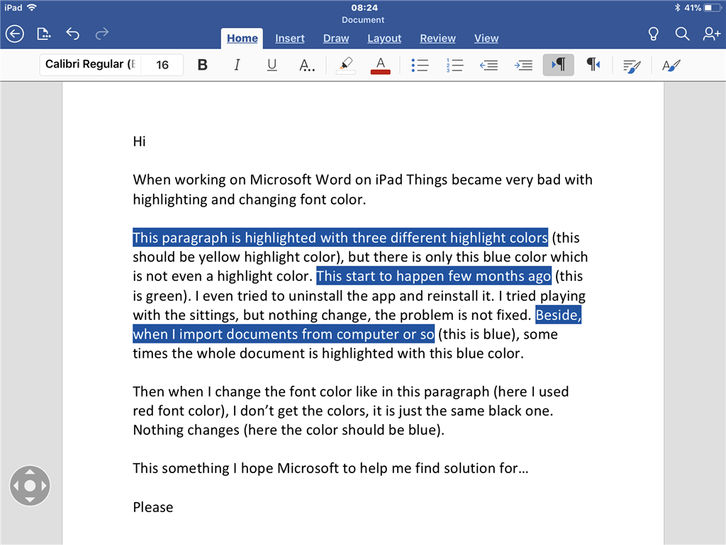 Microsoft Word Screenshots