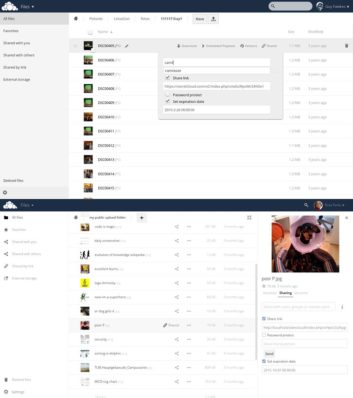 ownCloud Screenshots