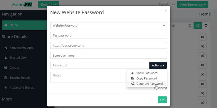 Psono Password Manager Screenshots