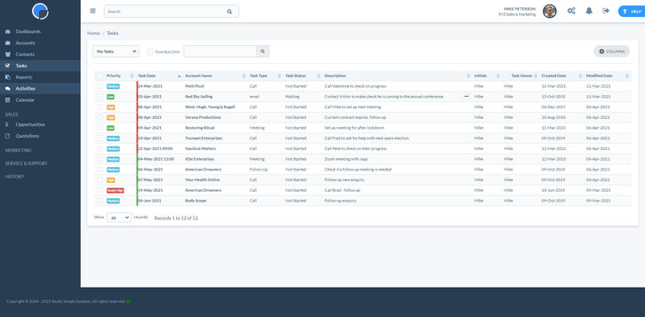 Really Simple Systems CRM Screenshots