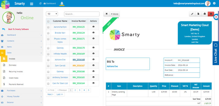 Smarty Accounting Screenshots