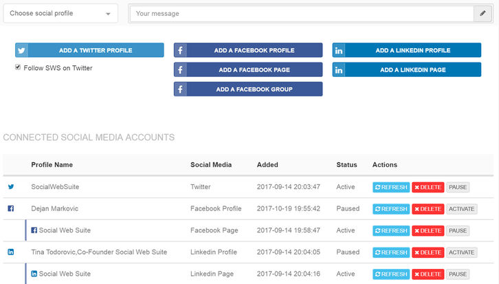 Social Web Suite Screenshots