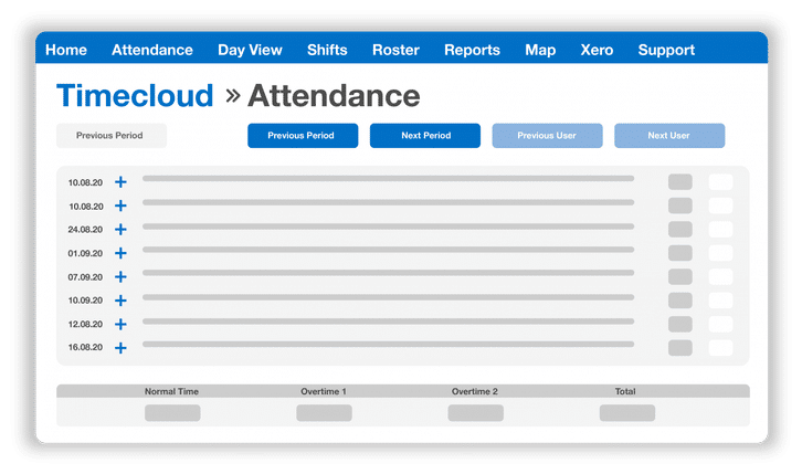 TimeCloud Time and Attendance Screenshots