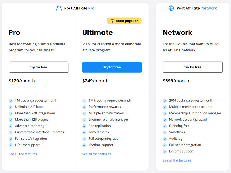 Post Affiliate Pro Pricing: Cost and Pricing plans